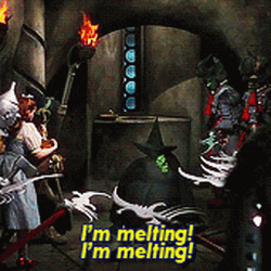 Wicked Witch Melting Yellow Calligraphy GIF