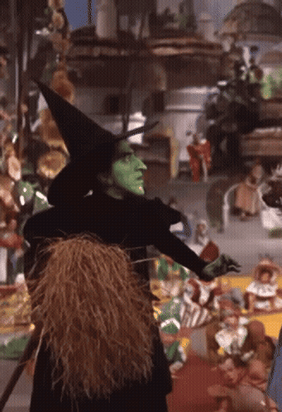 Wicked Witch Of Oz Wearing Straw Hat GIF