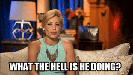 Wife Questioning Husband Funny Marriage GIF