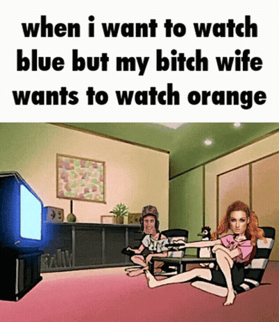 Wife Wants To Watch Orange Instead Of Blue GIF