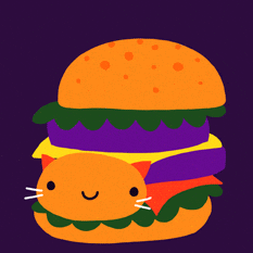 Wiggly Burger Cat GIF