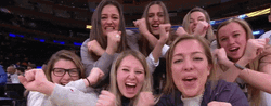 Wild Audience Having Fun Making X Sign GIF