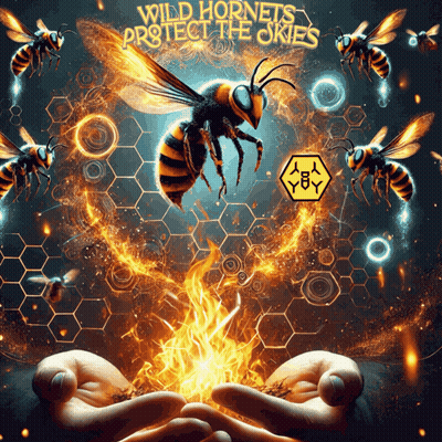 Wild Hornets Protect The Skies Poster With Bee GIF