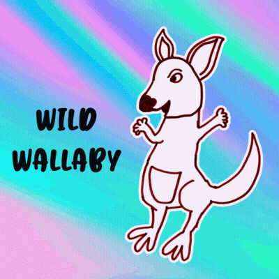 Wild Wallaby Kangaroo Drawing GIF