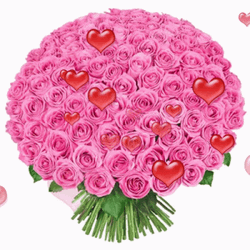 Wildflower Heart Pink Rose Bouquet GIF