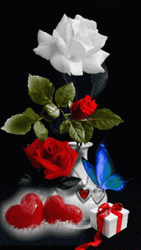 Wildflower Heart Vase Butterfly Gift GIF