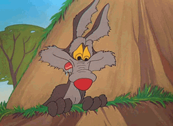 Wile E Coyote Looking Hungry Licking Mouth