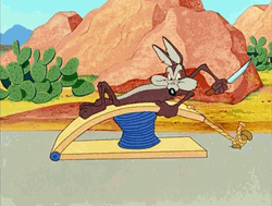 Wile E Coyote Road Runner Spring Fail GIF