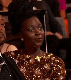 Will Smith And Lupita Nyong'o At Oscars GIF