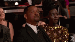 Will Smith At Oscars Protecting His Wife GIF