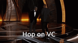 Will Smith Chris Rock Hop On VC GIF