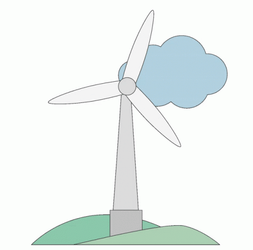 Wind Turbine Cute Animation GIF