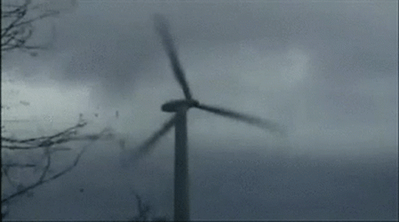 Wind Turbine Destroyed By Wind Gust GIF
