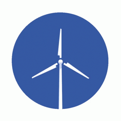 Wind Turbine Inside Blue Circle GIF