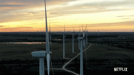 Wind Turbine Lined Up GIF