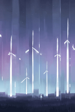 Wind Turbine Through Glass GIF