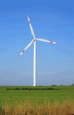 Wind Turbine With Red Tip GIF
