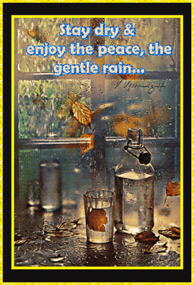Window With Bottle Of Water And Glass Of Water GIF
