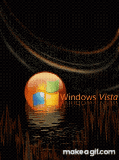 Windows Vista Logo Floating In Water GIF