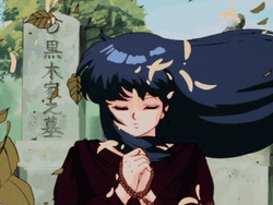 Windy Day Anime Girl Praying GIF