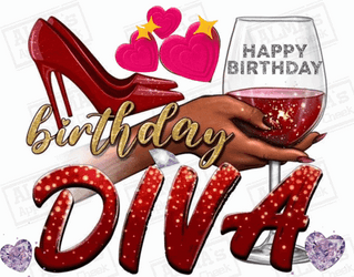 Wine Diva Birthday Queen GIF