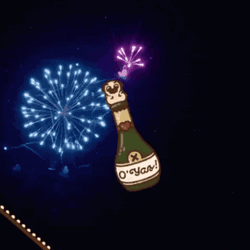 Wine Fireworks Cute Happy New Year GIF