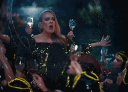 Wine Glasses Raised To Adele While Afloat GIF