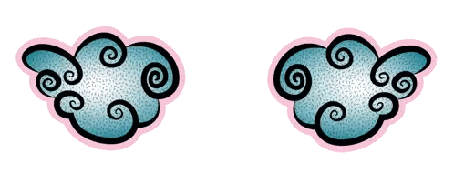 Wings With Swirls And Pink Heart Sticker