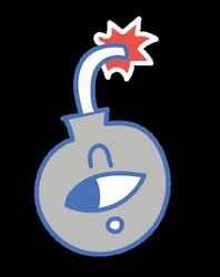 Winking Cartoon Waiting At Imminent Bomb Explosion GIF