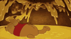 Winne The Pooh Swimming On Honey GIF