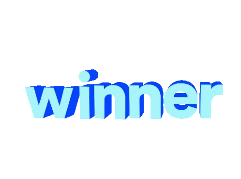 Winner Word In Blue And Pink Sticker