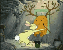 Winnie Pooh Rabbit Decorate GIF