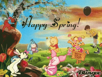 Winnie The Pooh And Friends Spring Greeting Card GIF