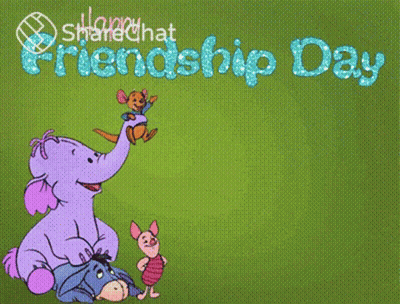 Winnie The Pooh And His Friends Celebrate Friendship Day With A Green Background GIF
