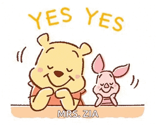 Winnie The Pooh And Piglet Are Sitting At A Table With Their Eyes Closed And Smiling . GIF