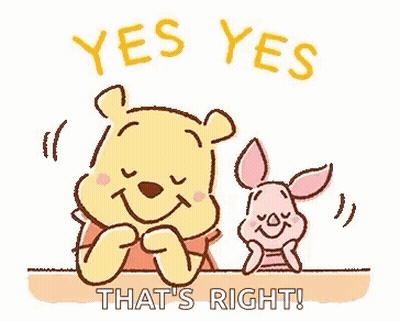 Winnie The Pooh And Piglet Are Sitting Next To Each Other . GIF