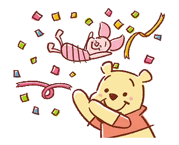 Winnie The Pooh And Piglet Celebrating Sticker