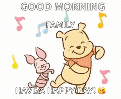 Winnie The Pooh And Piglet Dancing Good Morning GIF