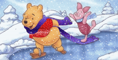 Winnie The Pooh And Piglet Ice Skating GIF