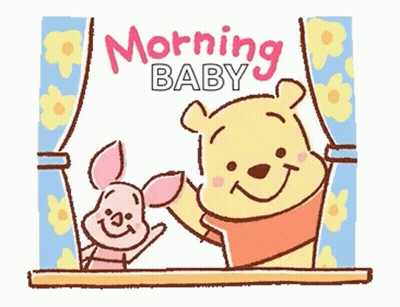 Winnie The Pooh And Piglet Standing In Window GIF