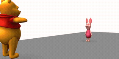Winnie The Pooh And Piglet Standing Together GIF