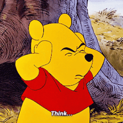 Winnie The Pooh Covering Ears Says Think GIF