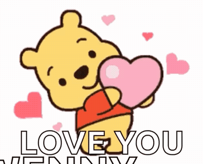 Winnie The Pooh Holding Heart Love You GIF