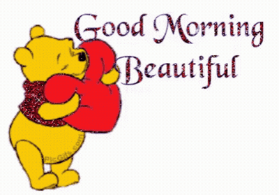 Winnie The Pooh Holding Heart Saying Good Morning Beautiful GIF