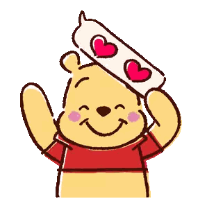 Winnie The Pooh Holding Heart Speech Bubble Sticker