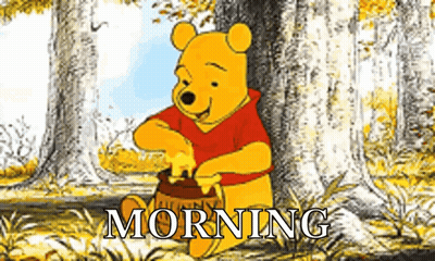 Winnie The Pooh Holding Honey Pitcher Morning GIF