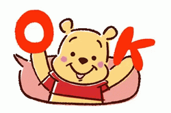 Winnie The Pooh Holding Okay Text GIF