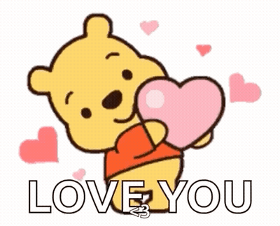Winnie The Pooh Holding Pink Heart GIF