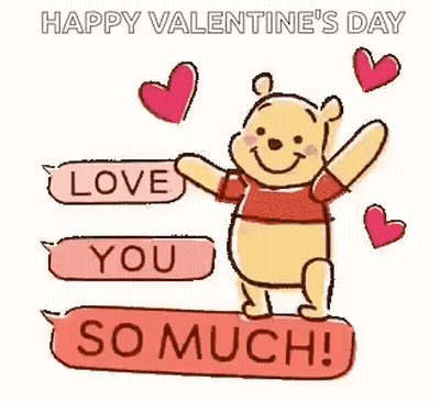 Winnie The Pooh Holding Sign I Love You So Much GIF