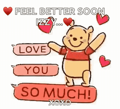 Winnie The Pooh Holding Sign Saying Love You So Much GIF
